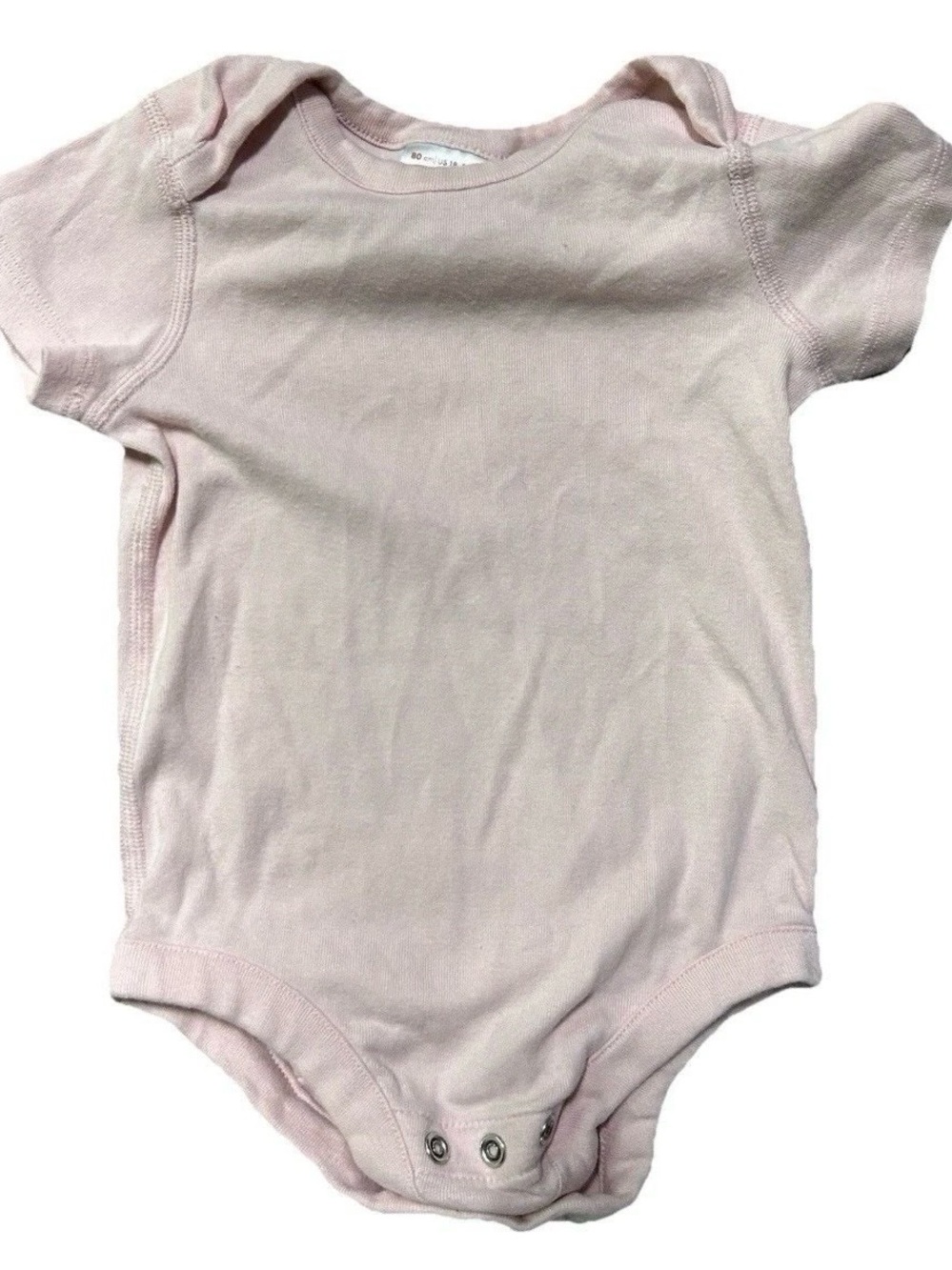 Baby Girl Hanna Andersson Light Pink Short Sleeve Bodysuit Size 18-24 Months